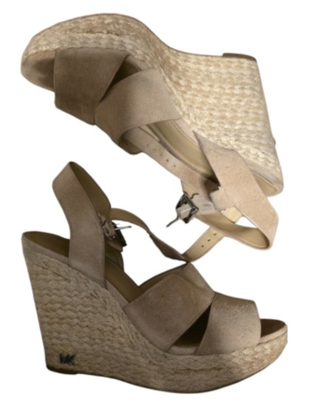 Michael Kors Taylor Suede Espadrille Wedge Sandals Size 7.5